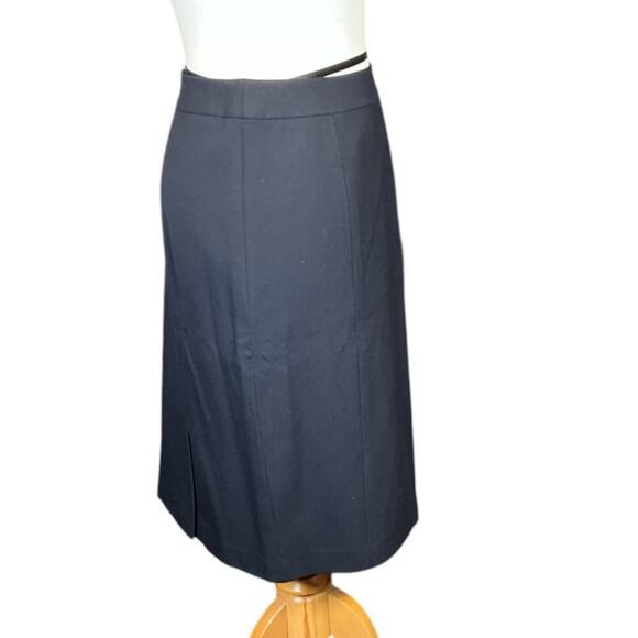 Lafayette 148 New York Navy Blue Pencil Skirt Size 8 Knee Length  Work Wear - Picture 5 of 11